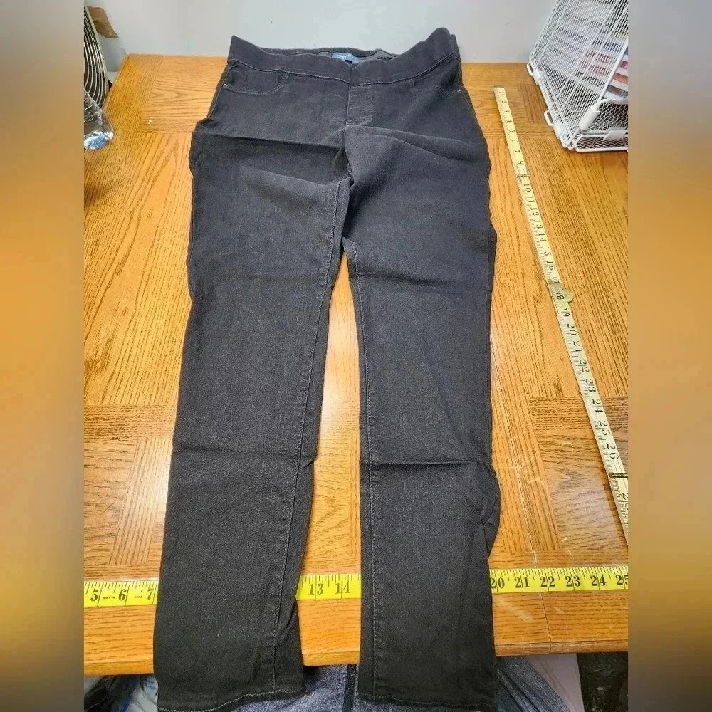 Old Navy Black Pull-On Rockstar Mid-Rise Jeans Size 16